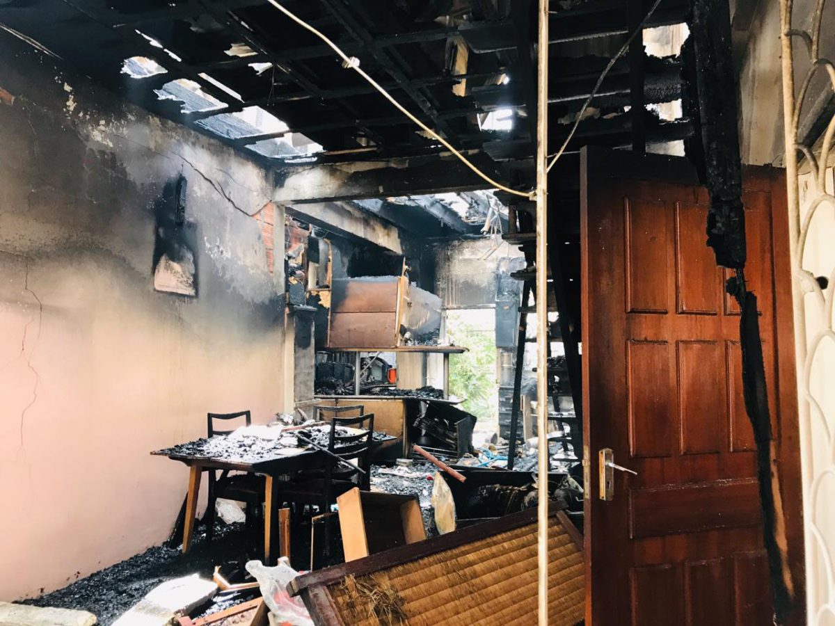 The interior of the building following the fire