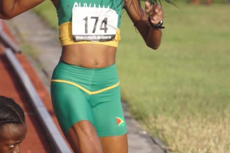 Adriel Austin emphatically won the Girls U-17 800m in 2:16.37s to book her spot on the CARIFTA Games team. She won the bronze medal at last year’s Games in the Cayman Islands. (Emmerson Campbell photo)
