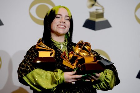 Billie Eilish at this year’s Grammy Awards, where she won the four top prizes