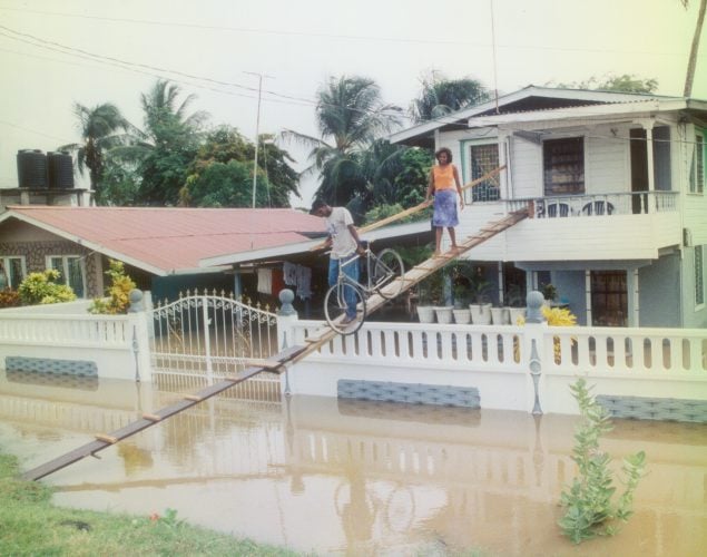 This family at Felicity, ECD built a ladder from their verandah to the railway embankment.