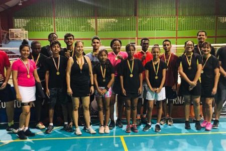 Participants of the 2020 GUMDAC Open badminton doubles tournament,
