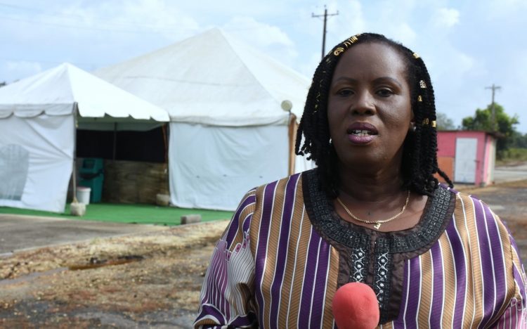 Pastor Esther Cruickshank, head of the Soul Revival Kingdom Ministries at Carlsen Field on Tuesday.