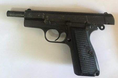 The pistol which was taken from the suspect following the incident