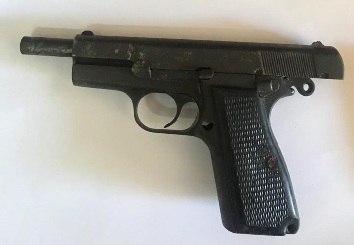 The pistol which was taken from the suspect following the incident