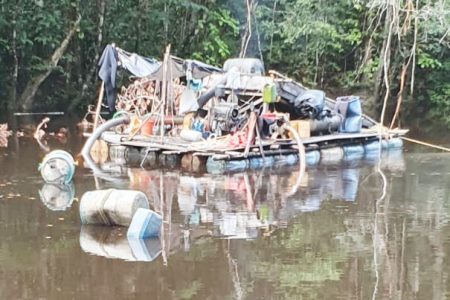 The river dredge where the incident reportedly occurred (Police photo) 