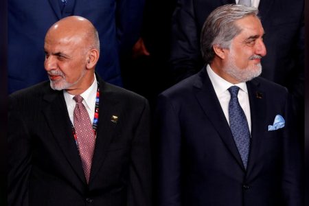 Afghanistan’s President Ashraf Ghani (L) and Afghanistan’s Chief Executive Abdullah Abdullah (R). (Reuters photo)