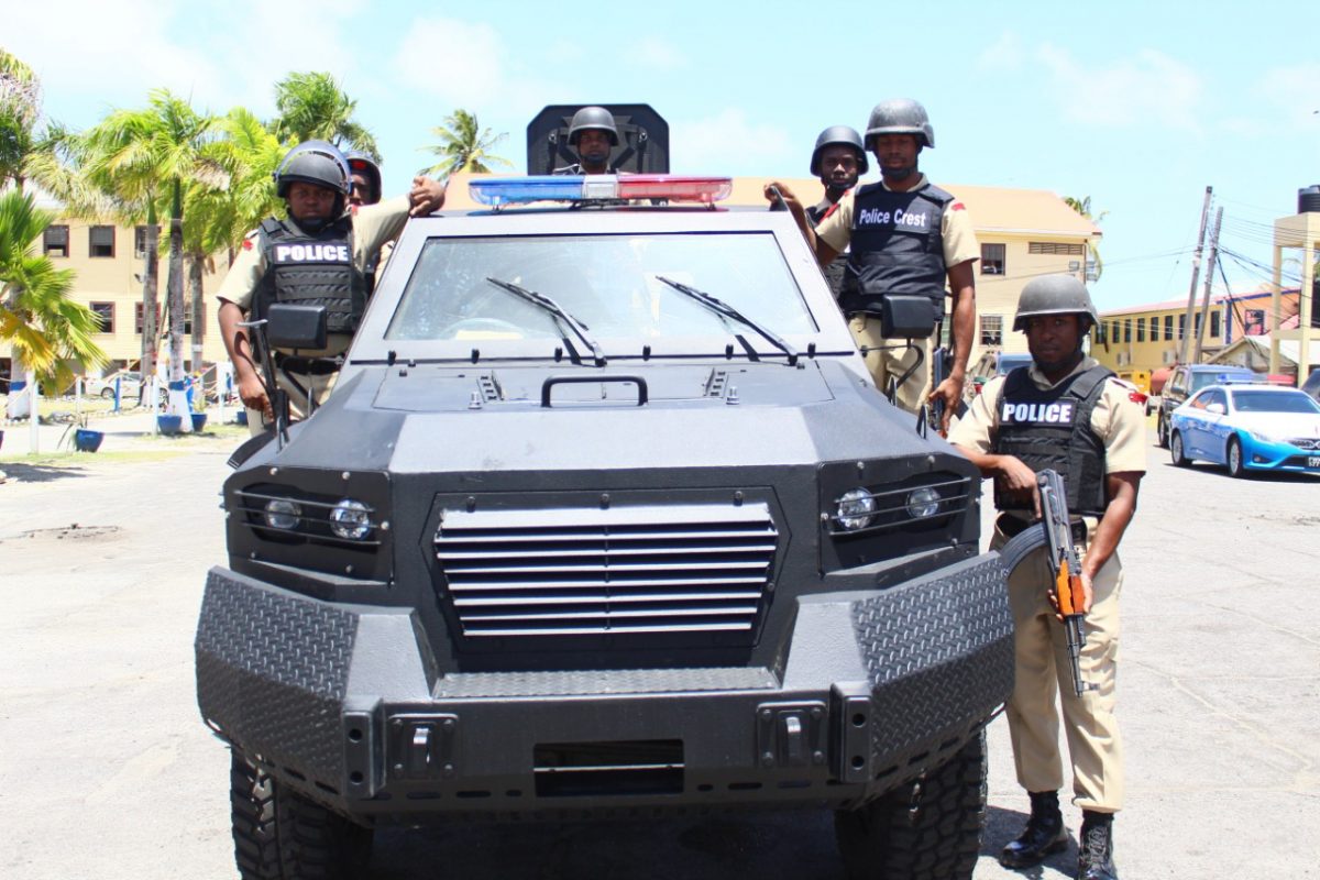 The armoured vehicle (Guyana Police Force photo)
