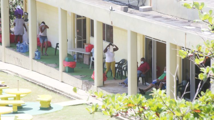 Some of the quarantined people settle in the Seventh-Day Adventist Church Camp Balandra.