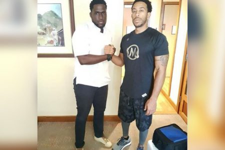 US rapper Ludacris, right, and Tobago chef Arthur Patrick.