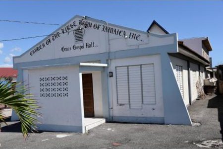Grace Gospel Hall in Harbour View, St Andrew, where Patient Zero attended a funeral for family matriarch Gloria Clarke earlier this month.