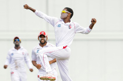  Left-arm spinner Akeal Hosein … claimed the vital wicket of Kyle Mayers.
