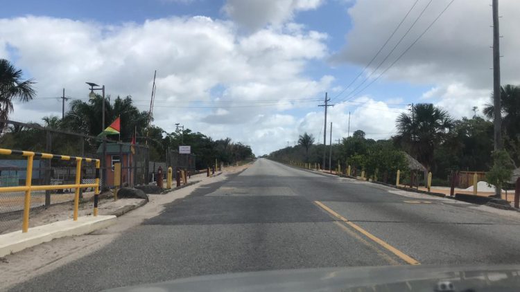 A patch of road that was recently recapped to lessen the road’s unevenness