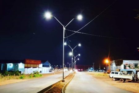 The street lights that were recently installed at the Barrack Retreat Corridor
