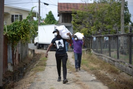 Relief supplies being ferried (DPI photo)