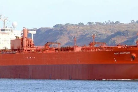 Gerd Knutsen, a tanker with a 950000-barrel oil cargo returns to Venezuela after a year at sea