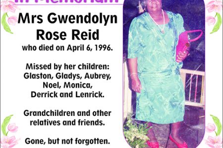 Mrs Gwendolyn Rose Reid