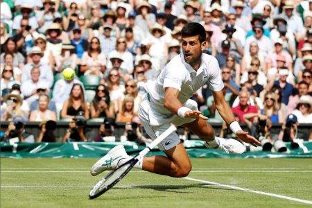 Serbia’s Novak Djokovic in action at Wimbledon last year. (Reuters photo) 