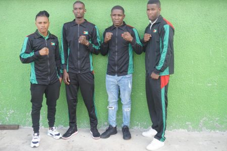  The quartet of Keevin Allicock, Colin Lewis, Desmond Amsterdam and Dennis Thomas were scheduled to return to Guyana on March 19. (Emmerson Campbell photo)
