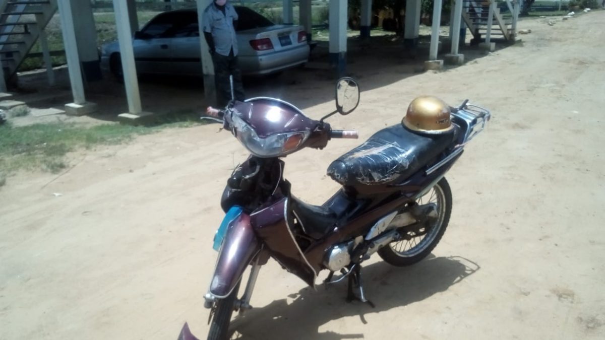 The motorbike involved in the accident
