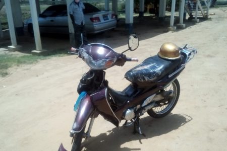 The motorbike involved in the accident