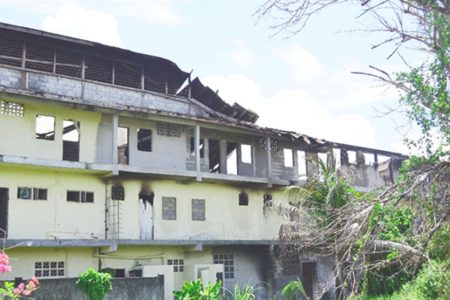 The section of the building that was destroyed by the fire  (Orlando Charles photo)