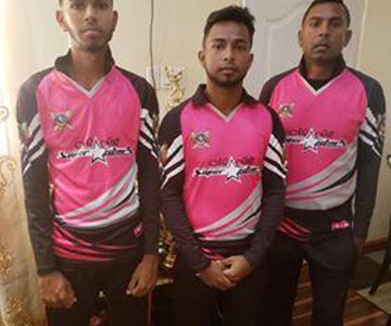 The Persaud cricketers from left, Troy, Travis and Sudesh.