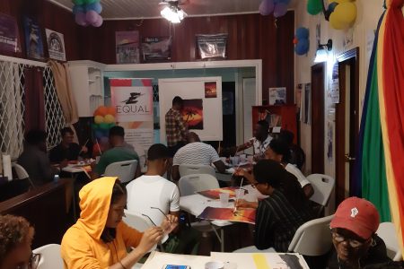EQUAL Guyana hosting one of its signature Art Splash activities, providing a safe space for youth to engage and explore the arts to promote self-care and healthy expression.
