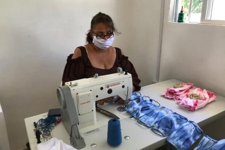 Face masks being produced by the Guyana Foundation (Guyana Foundation photo)
