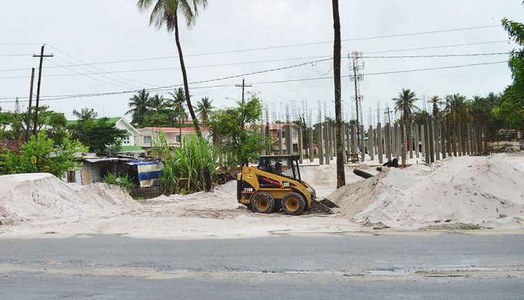 Work being done on the plot of land
