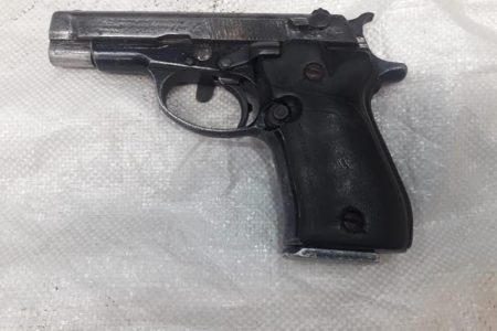 The pistol that was handed over to the police
