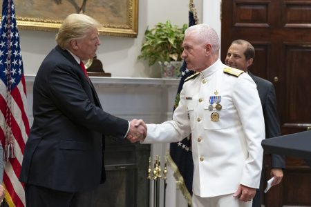 Admiral Brett P. Giroir (right) and President Donald Trump