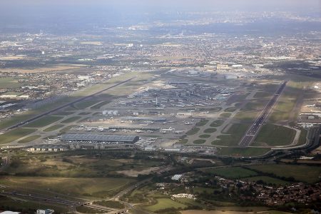 An aerial view of London's Heathrow Internationl Airport, where 310 British travellers stranded in Jamaica because of COVID-19 will land when they leave Jamaica next week. (Photo: Wikimedia)