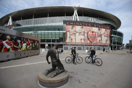 General view outside the stadium at the time the final match of season between Arsenal and Watford was due to take place before it was postponed due to the outbreak of the coronavirus disease (COVID-19) REUTERS/Peter Cziborra.
