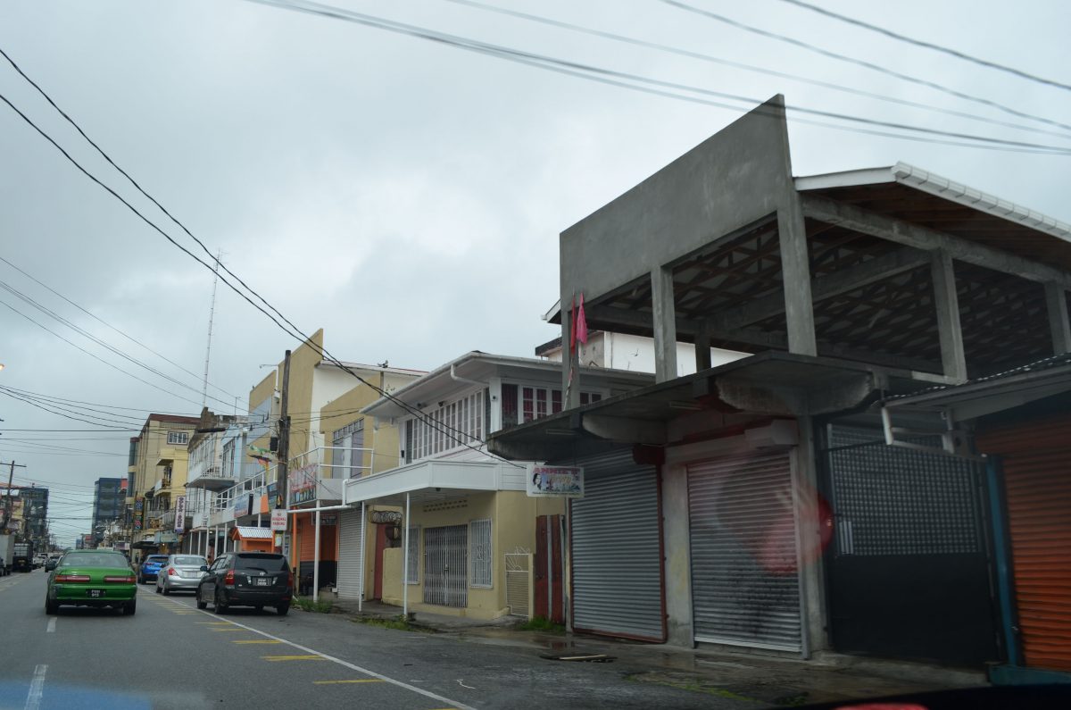 Stores situated on Robb Street, Georgetown were not in operation. (Orlando Charles photo)

