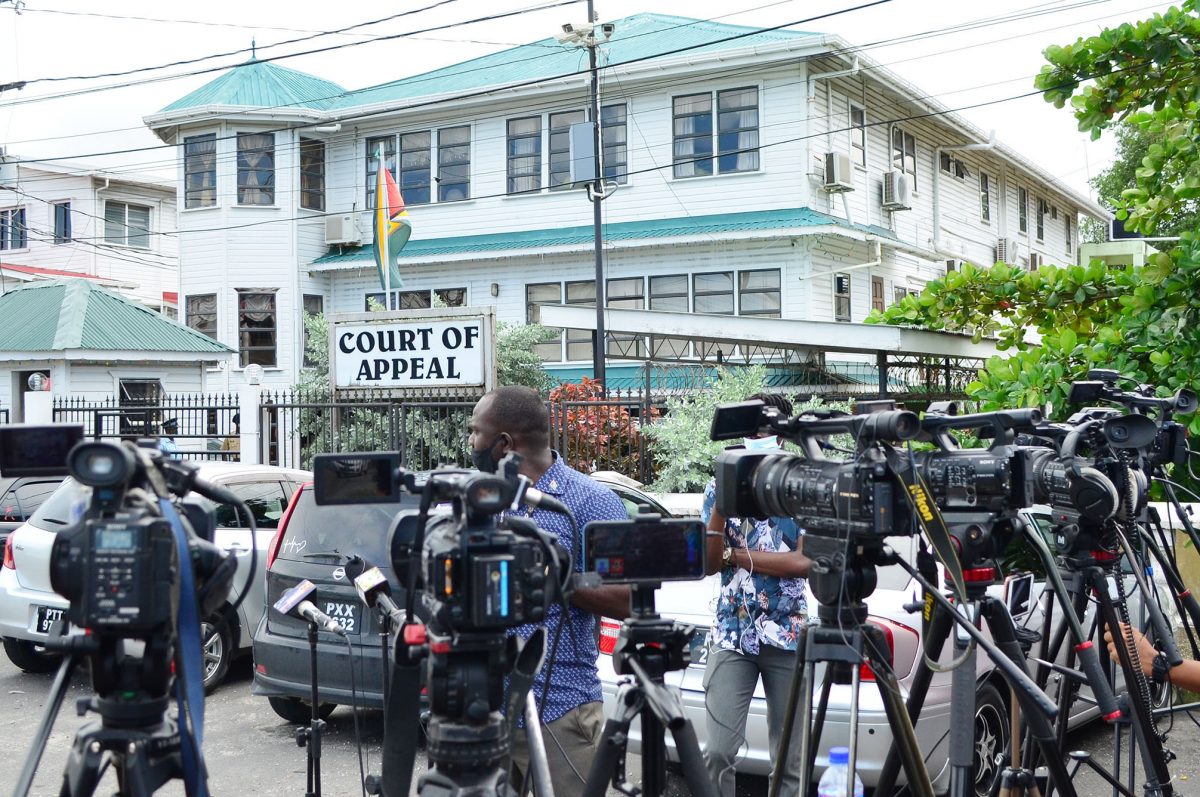 Cameras outside of the Court of Appeal (file photo)