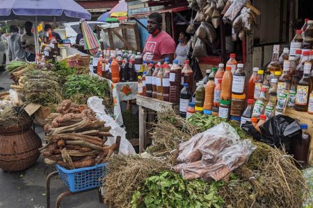 Bourda market bush remedies stall