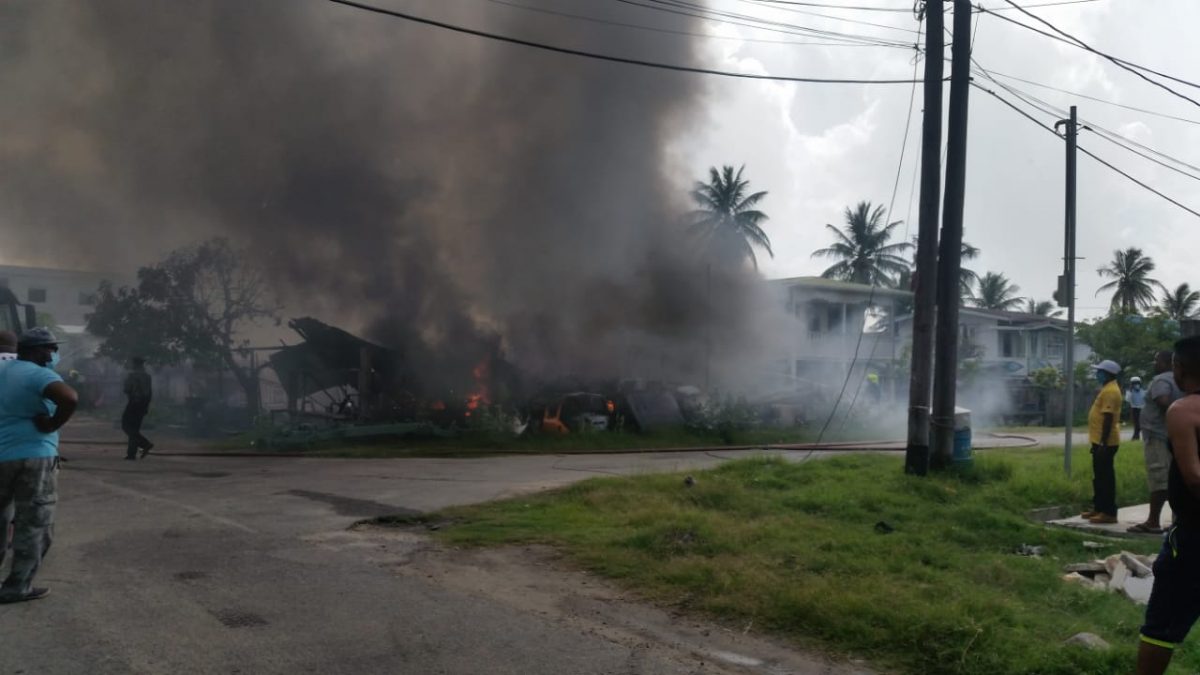The bodyshop at Lusignan which was destroyed by fire