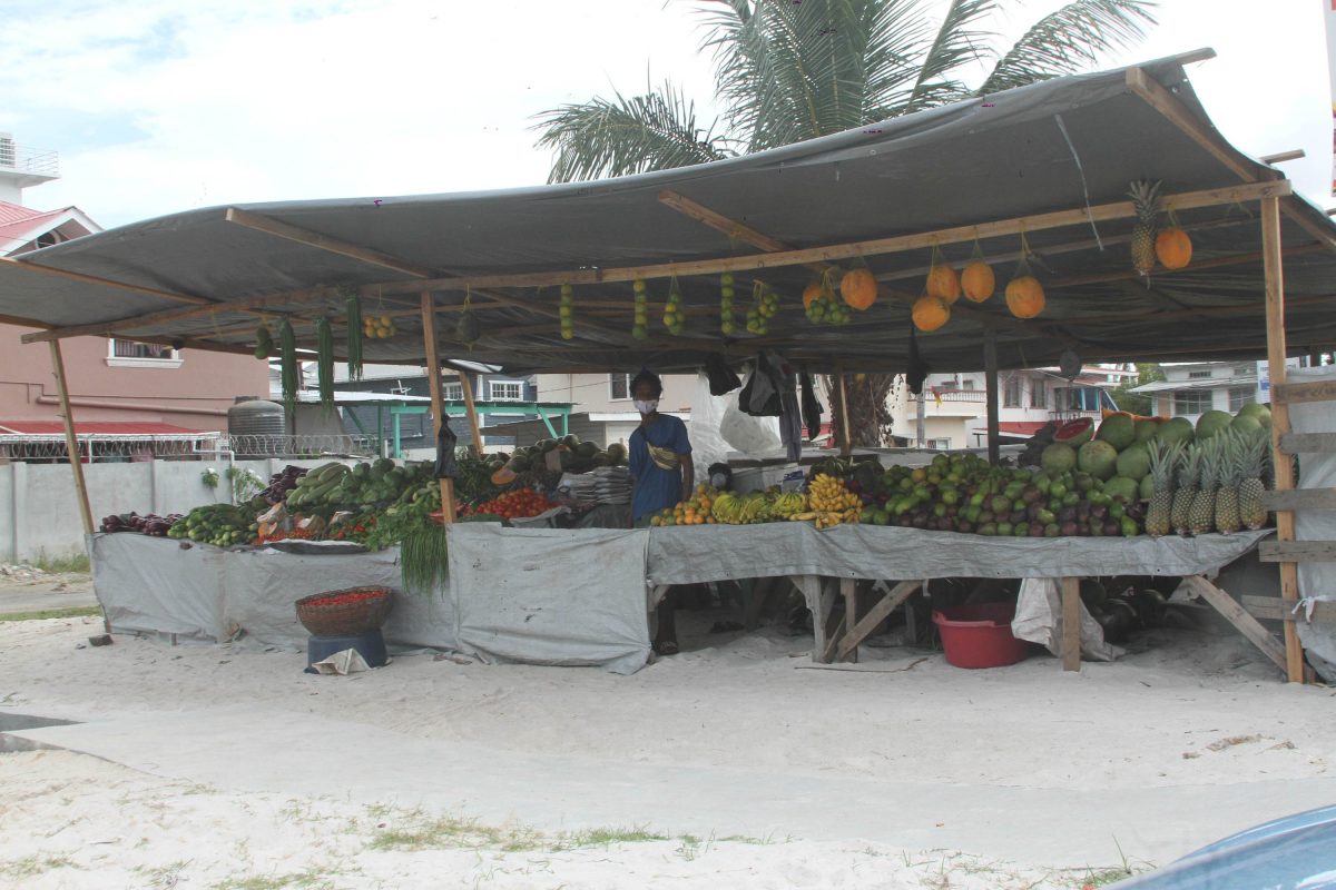 While COVID-19 has seriously threatened food security in many developing countries, the challenge has brought out the best in local farmers, so much so, that recently stalls like this one on Sheriff Street have sprung up all over coastal Guyana.