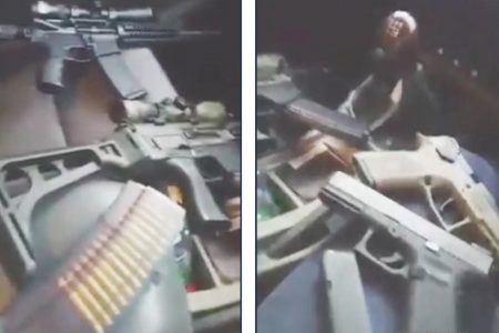 Still images from the video which was circulated on social media showing the firearms. 
