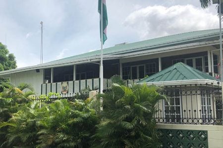 The Suriname Embassy where the Molotov cocktails were thrown
