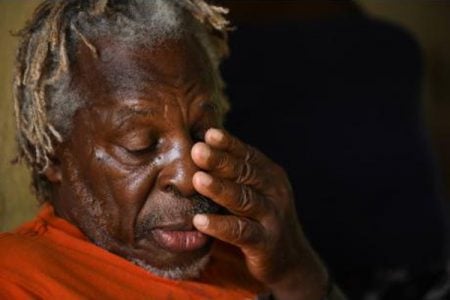 George Williams speaking with The Gleaner at his home in Ivy district, Ewarton, St Catherine, on Sunday as he spent his first weekend in 50 years as a free man.