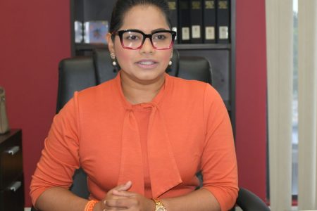 Her Worship Vandana Mohit, Chaguanas Mayor and UNC candidate for Chaguanas East, at her offices at the Chaguanas Borough Corporation, on Monday. (Image: SHASTRI BOODAN)