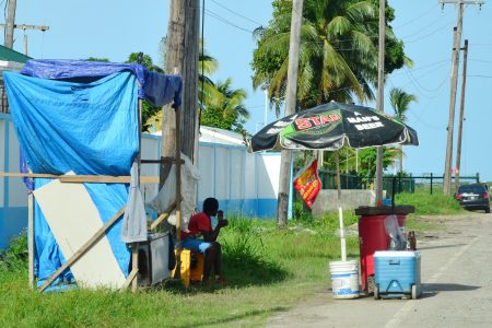 A vendor who has set up at the Infectious Disease Hospital