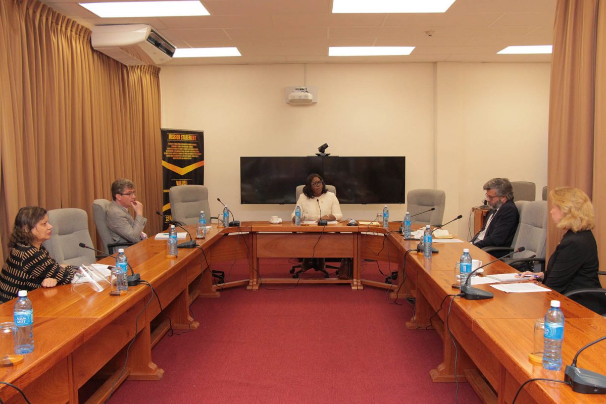 From left are Lilian Chatterjee, Greg Quinn, Dr Karen Cummings, Fernando Ponz-Canto and Sarah-Ann Lynch. (Ministry of Foreign Affairs photo)