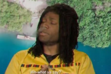 ‘Roy’, played by Tom Moutchi, in the sketch ‘Jamaican Countdown’ on Famalam, which airs on BBC Three for its third season tomorrow. 