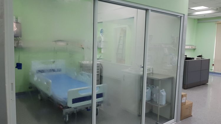 One of the COVID 19 isolation units.