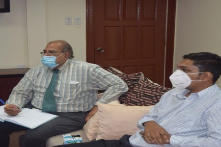 (From left) Executive Director of the Guyana Bank for Trade and Industry (GBTI)  Richard Isava and Executive Director, Bankers Association of Guyana, Steven Kissoon