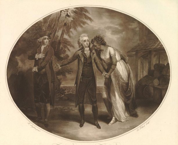 A 1788 print depicting a scene from the play Inkle and Yarico (Photo from British Museum website)