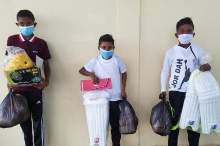 Some of the cricketers pose after receiving their gear from the BCB.
