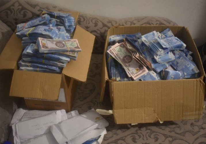 Seized: Boxes of money